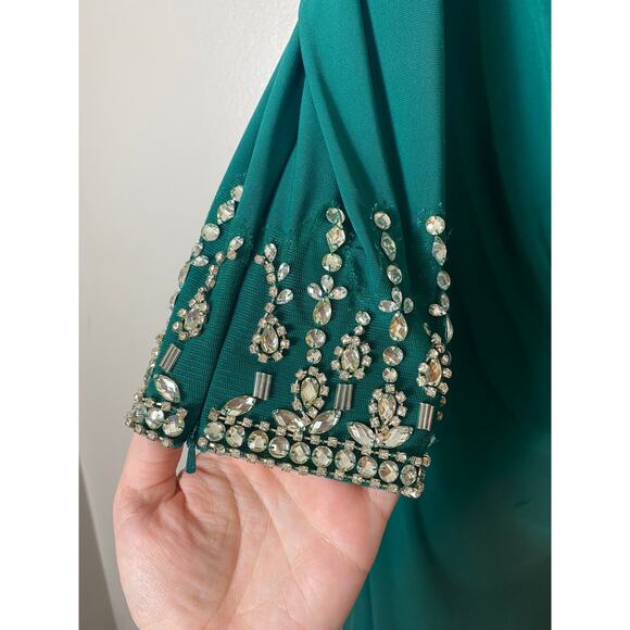 MAC DUGGAL DRESS GOWN 16 GREEN MOTHER OF BRIDE BRIDESMAID HOLIDAYS FORMAL - Picture 11 of 16